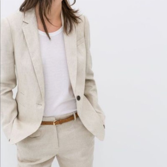 Beige linen blazer - Picture 7 of 7